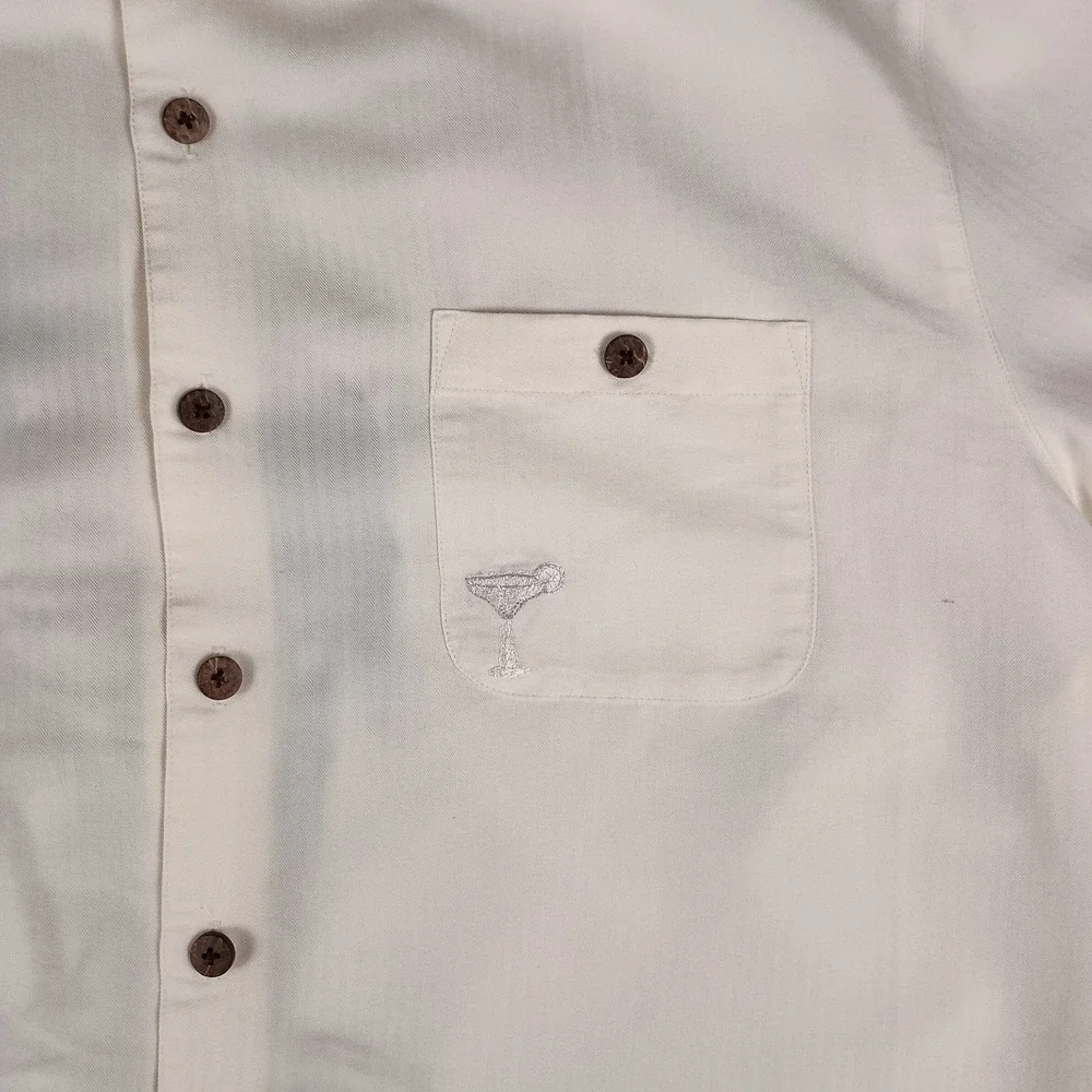 Caribbean XL Embroidered Parrot Mens Button Down Shirt - Picture 6 of 13